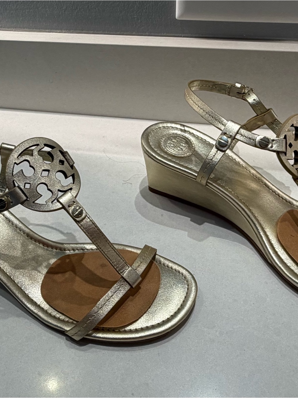 Tory Burch Spark Gold Wedge Sandal - Picture 5 of 7